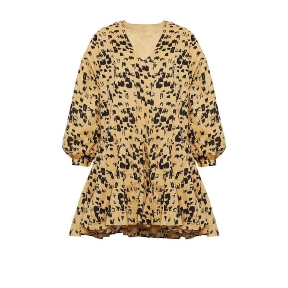 EUC Anine Bing Peyton Dress Painterly Leo Medium - Picture 1 of 10
